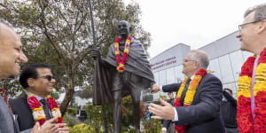 Morrison condemns attempted beheading of Gandhi statue in Melbourne