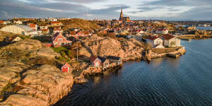 The old town and coastline of Lysekil,Sweden. 