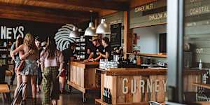 A throng of cider lovers at Gurneys’ cellar door:The grand plan is to attract some 50,000 people a year.