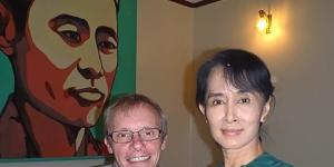 Sean Turnell with Aung San Suu Kyi before the military coup.