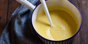 Vanilla custard is delicious served hot or cold.