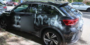 A dozen cars were vandalised.