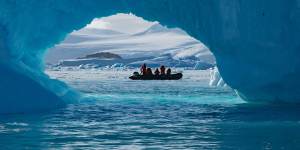 Cruising amidst the ice fields in Antarctica.