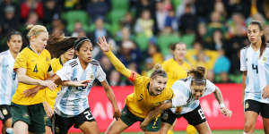 Gender inequality in sport is alarming:the Matildas in the Cup of Nations playing against Argentina.