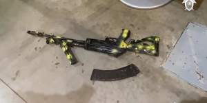 A Kalashnikov assault rifle found at the scene of the terrorist attack.