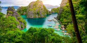 Coron Island in Palawan,where the water is as clear as gin.