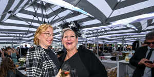 Manda Rainbird (left) and Sherri Holtham in the new-look Rails car park.