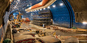 The size of the cavern for the Metro West station beneath Hunter Street is breathtaking.