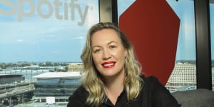 Mikaela Lancaster,managing director of Spotify Australia,bought in Byron Bay’s hinterland.