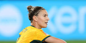 Steph Catley playing for the Matildas at the FIFA Women’s World Cup.