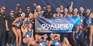 The Russia women’s water polo team. 