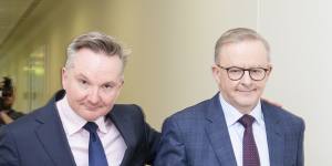 Labor climate change spokesman Chris Bowen and Opposition Leader Anthony Albanese.