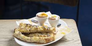 Go-to dish:Dippy egg with cheese and Vegemite toast soldiers. 