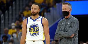Warriors coach Steve Kerr and star player Stephen Curry.