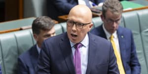 Opposition Leader Peter Dutton laid into the PM for being as “weak as water”.