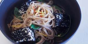 Soba noodles are a great base in this healthy vegetarian dinner.