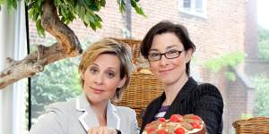 Sue Perkins (right) with Mel Giedroyc in The Great British Bake Off.