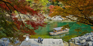 The Hoshinoya Resort,which is only accessible via a 15-minute boat-ride down the Oi River.