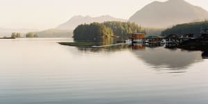 Beautiful Tofino Harbour showcases the island’s charm.