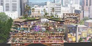 An artist’s impression of the Merivale development proposal at the parkade car park in Melbourne’s CBD.