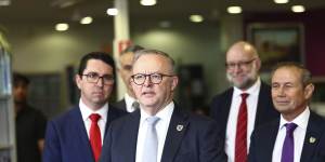 Prime Minister Anthony Albanese visit to WA during a press conference at Mt Lawley Senior High School
