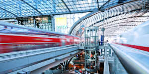 The station resembles the illustrations you used to see depicting cities of the future.