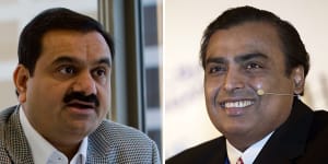 Mukesh Ambani (right) and Gautam Adani (left) are two of the world’s richest businessmen who are furiously writing billion-dollar checks in their race to shape our climate future. 