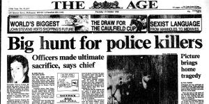 The front page after the Walsh St killings.