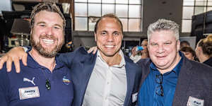 Rugby Australia boss Phil Waugh (left) with Melbourne Rebels president Paul Docherty in happier times.