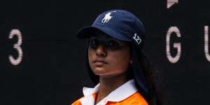 A ballgirl at the 2022 Australian Open in Ralph Lauren.