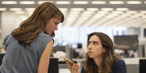 Carey Mulligan and Zoe Kazan as New York Times journalists Megan Twohey and Jodi Kantor,who won the Pulitzer Prize for their investigation into Harvey Weinstein.
