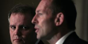 Then opposition leader Tony Abbott and shadow immigration minister Morrison in 2010.