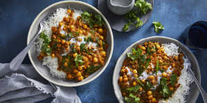 Chickpea lentil curry. 