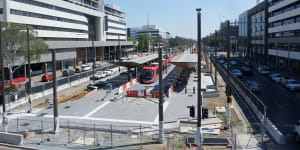 Light rail has arrived at Alinga Street in the centre of Canberra after eight months of testing.