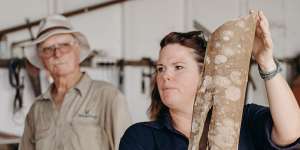 Wescorp farmers Tim and Fleur Coakley with Agarwood,a prized perfume ingredient grown in Queensland.