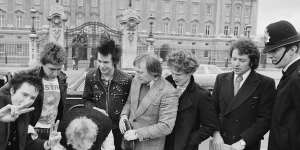 The Sex Pistols outside Buckingham Palace in 1978.