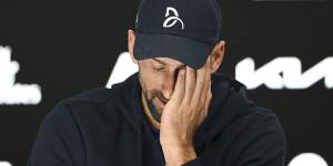 Novak Djokovic after his retirement from this year’s Australian Open.