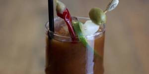 The sausage vodka bloody Mary.