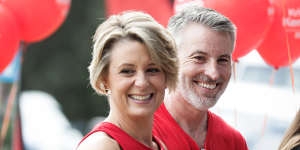 Kristina Keneally with her husband Ben,who is employed by Boston Consulting Group,which is advising the department on process.