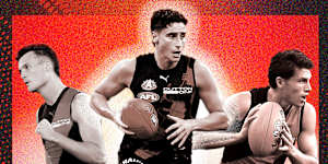 Former Essendon top-10 draft picks:Nik Cox,Elijah Tsatas and Archie Perkins.
