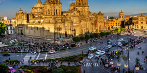 Mexico City's Metropolitan Cathedral,the oldest and largest cathedral in all of Latin America.