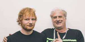 Ed Sheeran with Michael Gudinski.
