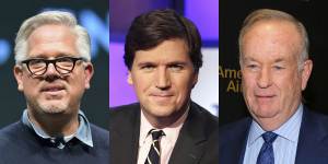 Fox casualties:Glenn Beck,left,Tucker Carlson,center,and Bill O’Reilly.