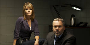 Kathryn Erbe and Vincent D’Onofrio in Law&Order:Criminal Intent.