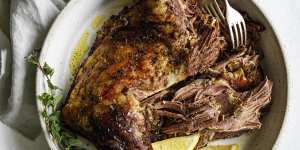 Cook once,eat thrice:Slow-roaster lamb shoulder.