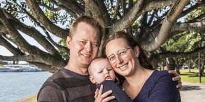 Ben and Laura Smith and her 4-month-old son Hunter,who was conceived through IVF.