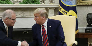 Then prime minister Scott Morrison meets Donald Trump in 2019.