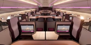 Little homes in the sky:Qatar Airway's business class Qsuites.
