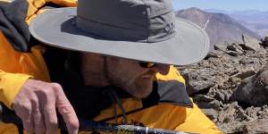 Biologist Jay Storz on Chile’s Volcan Pular where mouse mummies were excavated.