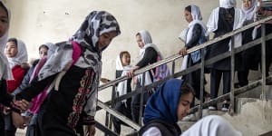 Girls in Afghanistan are banned from school after the sixth grade.